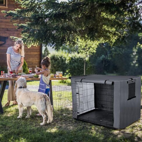 Durable Dog Crate Cover-Water Resistant Breathing Lightweight 600D Polyester Fits for 36 42 48 Inches Wire Pet Kennel Covers (42 Inch) in Kuwait