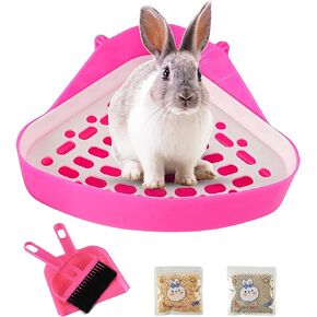 Triangle Rabbit Litter Box Bunny Potty Training Corner Small Animal Toilet Litter Box Pet Toilet Bedding Pee Pan Tray for Baby Rabbit,Guinea Pigs,Chinchillas,Ferrets (Blue) in Kuwait