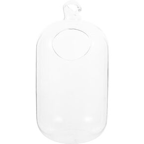ARTIBETTER 15cm Suspended Transparent Hanging Glass Fish Tank, Infusion Bottle Aquarium Flower Plant Vase Flower Vase for Home Decoration 1pc (Transparent, Including The Glass Bowl) in Saudi Arabia