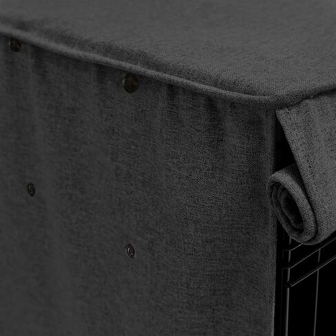 Friends Forever Metal Dog Crate Cover 30 inch, Wire Dog Kennel Cover w/Light Blocking Protective Curtain, Dog Cage Cover w/Roller Shades, Machine Washable, Trucker Black in Kuwait