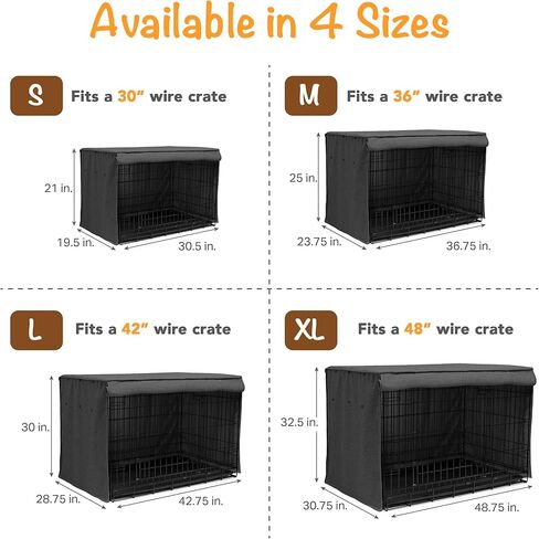 Friends Forever Metal Dog Crate Cover 30 inch, Wire Dog Kennel Cover w/Light Blocking Protective Curtain, Dog Cage Cover w/Roller Shades, Machine Washable, Trucker Black in Kuwait