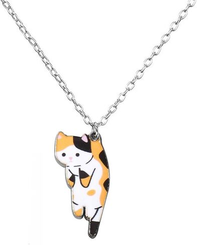 POYAMUSE Lovely Cat Pendant Necklace for Cat Lovers - Calico, Ginger, Cow, and Siamese Cat Charms in Saudi Arabia