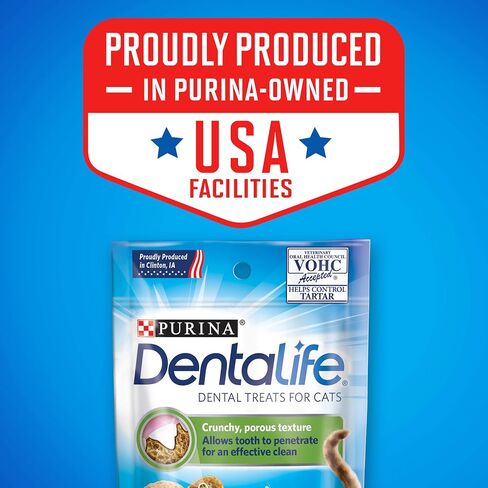 DentaLife Purina Made in USA Facilities Cat Dental Treats, Tasty Chicken Flavor - 19 oz. Canister in Saudi Arabia