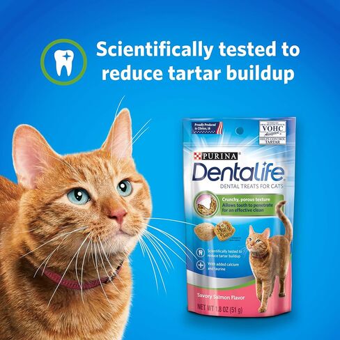 DentaLife Purina Made in USA Facilities Cat Dental Treats, Tasty Chicken Flavor - 19 oz. Canister in Saudi Arabia