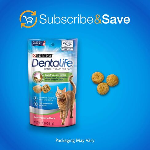 DentaLife Purina Made in USA Facilities Cat Dental Treats, Tasty Chicken Flavor - 19 oz. Canister in Saudi Arabia