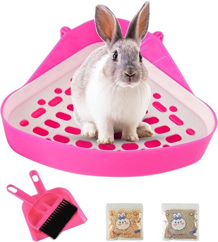 Triangle Rabbit Litter Box Bunny Potty Training Corner Small Animal Toilet Litter Box Pet Toilet Bedding Pee Pan Tray for Baby Rabbit,Guinea Pigs,Chinchillas,Ferrets (Blue) in Kuwait