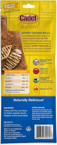 Cadet Gourmet Savory Chicken Rolls Rawhide Alternative Savory Rolls 6 oz. in Saudi Arabia
