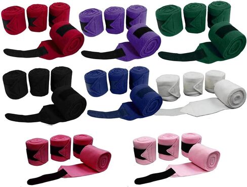Derby Originals Set of 4 Super Soft Fleece Horse Polo Wraps with Velcro in Saudi Arabia