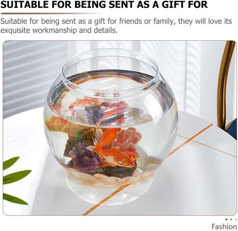 وعاء فقاعات زجاجي، أوعية اللبلاب البلاستيكية، حوض أسماك صغير، وعاء سمك، وعاء بلاستيكي مستدير، حوض سمك غير قابل للكسر، مزهرية شفافة للجوائز، قطع مركزية، لوازم تزيين الحفلات in Kuwait