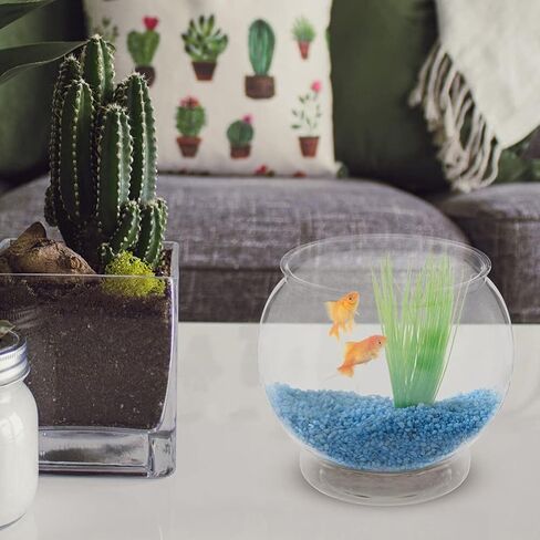 وعاء فقاعات زجاجي، أوعية اللبلاب البلاستيكية، حوض أسماك صغير، وعاء سمك، وعاء بلاستيكي مستدير، حوض سمك غير قابل للكسر، مزهرية شفافة للجوائز، قطع مركزية، لوازم تزيين الحفلات in Kuwait