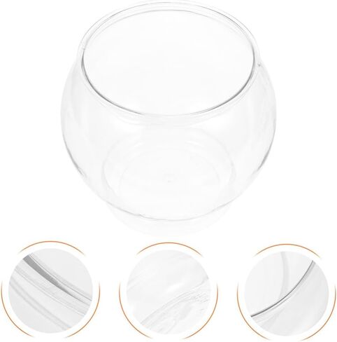 وعاء فقاعات زجاجي، أوعية اللبلاب البلاستيكية، حوض أسماك صغير، وعاء سمك، وعاء بلاستيكي مستدير، حوض سمك غير قابل للكسر، مزهرية شفافة للجوائز، قطع مركزية، لوازم تزيين الحفلات in Kuwait