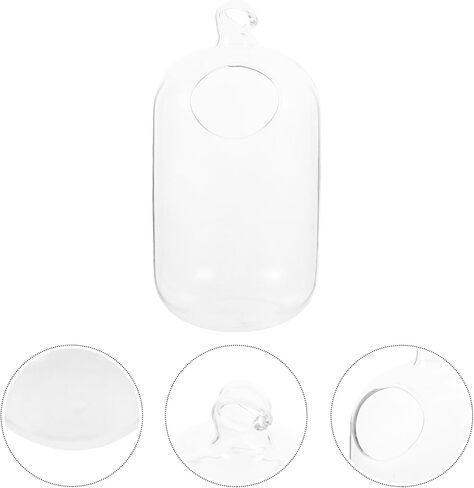 ARTIBETTER 15cm Suspended Transparent Hanging Glass Fish Tank, Infusion Bottle Aquarium Flower Plant Vase Flower Vase for Home Decoration 1pc (Transparent, Including The Glass Bowl) in Saudi Arabia