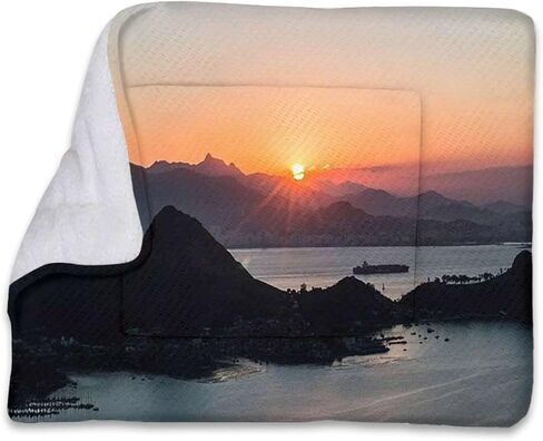 Burnt Orange Black Pet Warm Mat Winter Dog Sleeping Pad Panorama Sunset Scenery Soft Flannel Thickened Pet Soft Fleece Pad Pet Bed Mat Africa 14" x 18" in Saudi Arabia