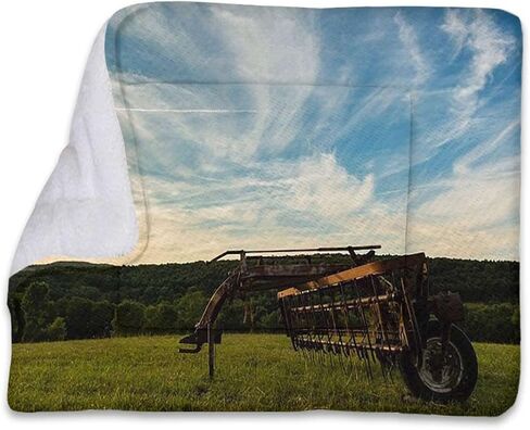 Green Brown Extra Warm Pet Pad for Indoor Outdoor Pets Barn Wood Wagon Wheel Old Prairie Cart Pet Bed Pad Reversible Self-Warming Sofa Mat Countryside 14" x 18" in Saudi Arabia