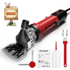 Sheep Clippers 600W, Professional Animal Shearing Machine, Farm Livestock Grooming Kit, Heavy Duty Electric Clippers for Thick Coat Animals (Sheep Clippers-600W)