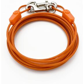 25FT Tie-Out Cables for Dogs - Strong, Safe, and Durable Dog Tie-Outs for Every Breed up to 125 Pounds - Weather and Wear Resistant Galvanized Aircraft Cable for Outside Use in Saudi Arabia