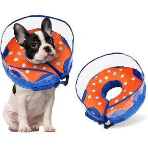 Crazy Felix Inflatable Dog Cone for Medium, Large, Small Dogs, Donut Cones for Dogs to Stop Licking and Scratching, Soft Dog Recovery Cone Collar After Surgery with Anti Licking Baffle(Grey, L)