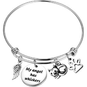 bobauna Pet Memorial Keychain My Angel Has Whiskers Pet Loss Jewelry Sympathy Loss Of Cat Gift For Cat Lover Family Friend in Saudi Arabia