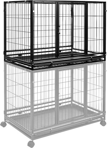 Amazon Basics - Portable Heavy Duty Stackable Dog & Pet Kennel with Tray, Black, 24.0"L x 28.0"W x 37.0"H in Kuwait