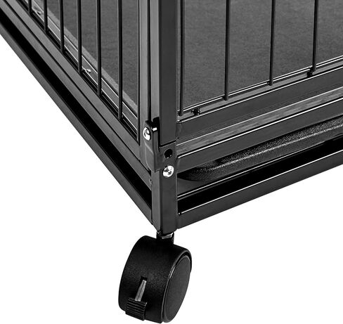 Amazon Basics - Portable Heavy Duty Stackable Dog & Pet Kennel with Tray, Black, 24.0"L x 28.0"W x 37.0"H in Kuwait