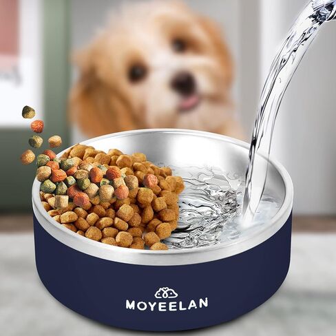 وعاء كلب أزرق كبير من الفولاذ المقاوم للصدأ بسعة 64 أونصة مع قاعدة مضادة للانزلاق، متين ومقاوم للصدأ للاستخدام طويل الأمد؛ يتميز بتصميم عميق وواسع للفم لتناول الطعام والشرب بشكل مريح. in Kuwait