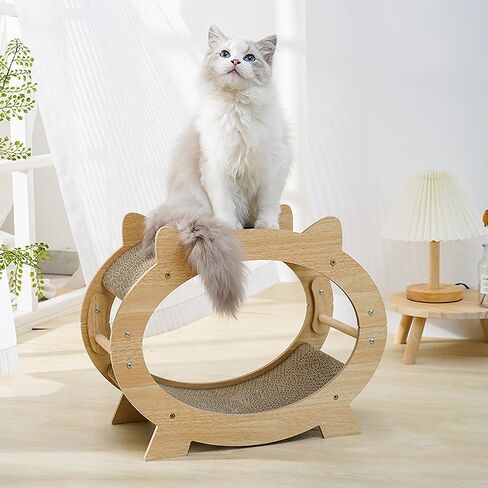ZALBYUY Cat Scratcher for Indoor Cats, Cardboard Cat Scratcher, Cat Pads Scratching Board Lounge Bed, 2 in 1 Tv Model Large Interior Space for Multiple Cats Preventing Furniture Damage in Kuwait