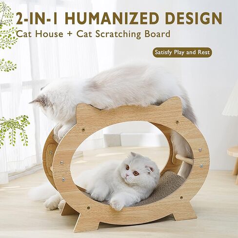 ZALBYUY Cat Scratcher for Indoor Cats, Cardboard Cat Scratcher, Cat Pads Scratching Board Lounge Bed, 2 in 1 Tv Model Large Interior Space for Multiple Cats Preventing Furniture Damage in Kuwait