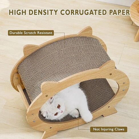ZALBYUY Cat Scratcher for Indoor Cats, Cardboard Cat Scratcher, Cat Pads Scratching Board Lounge Bed, 2 in 1 Tv Model Large Interior Space for Multiple Cats Preventing Furniture Damage in Kuwait