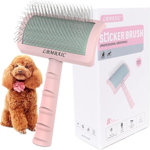 Slicker Brush for Goldendoodles - Gentle Soft Pins for Thick and Long Fur, Poodles Grooming, Fluff Removal, Detangling Shedding Hair, 25mm(1") in Saudi Arabia