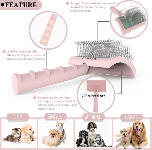 Slicker Brush for Goldendoodles - Gentle Soft Pins for Thick and Long Fur, Poodles Grooming, Fluff Removal, Detangling Shedding Hair, 25mm(1") in Saudi Arabia