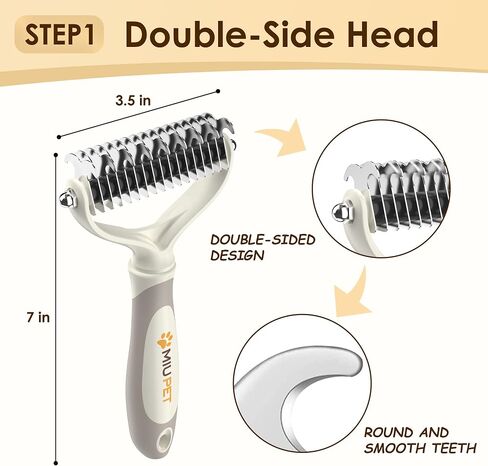 Professional Deshedding Dog Brush Grooming Kits, for Long-Haired Dogs and Cats - Dog Deshedding Brush and Slicker Brush Set 3 in 1 Gift Box for Long Hair Pets like Golden Retriever in Kuwait