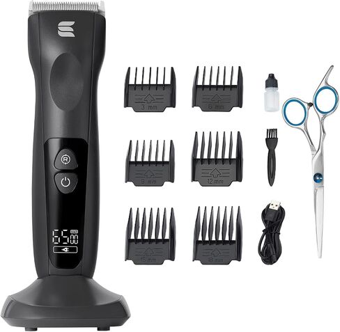 ESPPERO Dog Hair Clippers for Grooming - Dog Clippers with 3 Speed Levels [Low Noise] - Dog Clippers for Thick Coats with 7,000 RPM and Titanium Blade for Pets - Cordless Dog Grooming Kit 2200 mAh in Saudi Arabia
