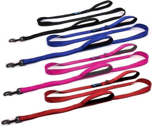 Max and Neo Double Handle Traffic Dog Leash Reflective - We Donate a Leash to a Dog Rescue for Every Leash Sold (Black, 4 FT) in Saudi Arabia