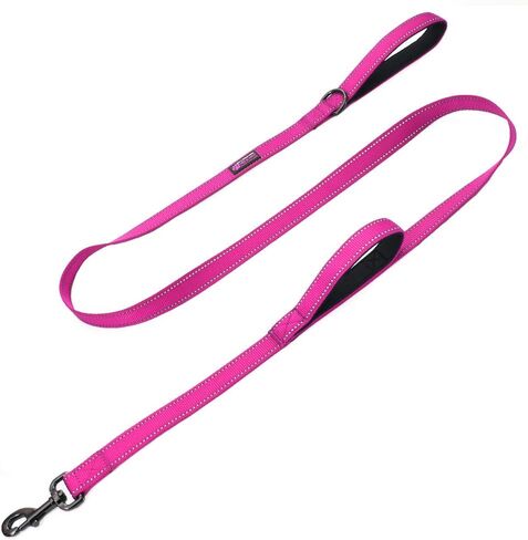 Max and Neo Double Handle Traffic Dog Leash Reflective - We Donate a Leash to a Dog Rescue for Every Leash Sold (Black, 4 FT) in Saudi Arabia