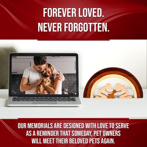Capti Rainbow Bridge Dog Memorial Gifts, Pet Memorial - I'll Meet You at The Rainbow Bridge - Pet Loss Gifts, Bereavement, Sympathy Keepsake Dog Mom, Dog Dad for Loss of Pet (Dog and Family) in Kuwait