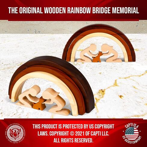 Capti Rainbow Bridge Dog Memorial Gifts, Pet Memorial - I'll Meet You at The Rainbow Bridge - Pet Loss Gifts, Bereavement, Sympathy Keepsake Dog Mom, Dog Dad for Loss of Pet (Dog and Family) in Kuwait