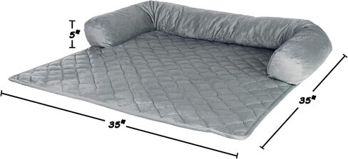 Couch Cover for Dogs – 30x30.5 Pet Furniture Protector with Memory Foam Bolster, Quilted Fabric, Non-Slip Water-Resistant Base by PETMAKER (Beige) in Saudi Arabia