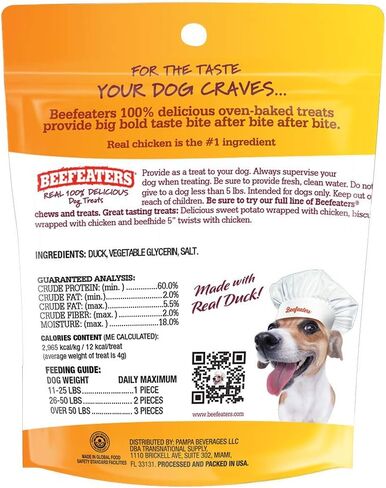 Beefeaters Duck Jerky Strip Treats for Dogs | 38 oz in Kuwait