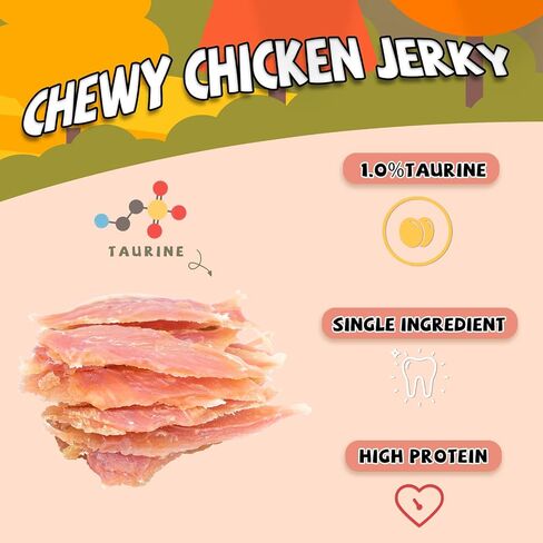 Pawmate Chicken Jerky Dog Treats, Strips Rings Dried Tenders Chicken with Taurine 10.58 Ounce in Kuwait