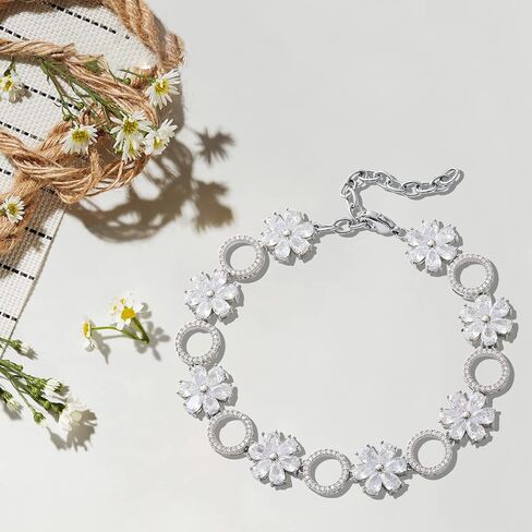 Dog Collars for Small Medium Dogs Dog Chain Collars Iced Out Tennis 5A Cubic Zironia Bling Collar for Puppy Kitty Gold White Collar with Crystal Stones (XSmall /8" (for 7"-8" Dog Neck), Silver2) in Kuwait