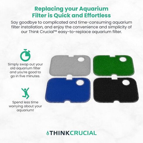 Think Crucial Replacement Aquarium Canister Filters - Compatible with Cascade 700, 1000, CCF2UL & CCF3UL (16 Pack) in Kuwait