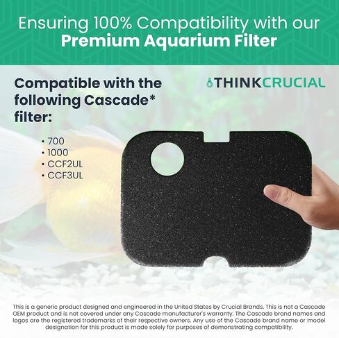 Think Crucial Replacement Aquarium Canister Filters - Compatible with Cascade 700, 1000, CCF2UL & CCF3UL (16 Pack) in Kuwait