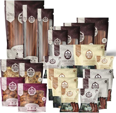 Beef Bully Sticks Dog Treats, 3 6" Sticks - Single Ingredient, All Natural, Long Lasting Dog Chews for Large and Small Dogs - 100% Digestible in Kuwait