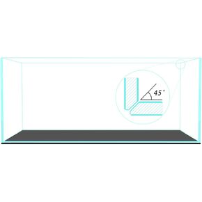 Fzone 7 Gal Rimless Low Iron Fish Tank Nova Clear Ultra-White 45° Mitered Edges Translucent Glass Anata Series Aquarium w/Black Foam Leveling Mat(S30C)