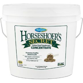 Farnam Horseshoer's Secret Pelleted Hoof Supplements Concentrate, Economic formula with 25 mg. of biotin per 2 ounce serving, 11.25 lb, 90 day supply