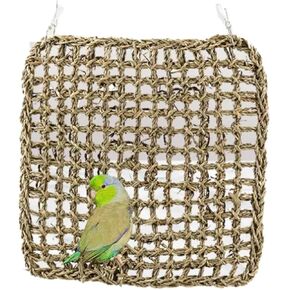 Bird Foraging Wall Toy Parrot Chewing Hanging Hook Toys Woven Climbing Hammock Mat Bird Climbing Net Climbing Cotton Rope Net Hanging Bird Climbing Rope (Small) in Saudi Arabia