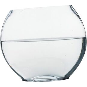 Flat Fish Tank Hydroponic Planter Glass Aquarium Tank Glass Oblate Fish Bowl Clear Fish Tank Goldfish Tank Glass Clear Betta Tank Delicate Betta Tank Home Supply Flat Mouth