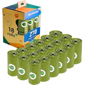 petizer Pet Poop Bags (18 Rolls/270 Count), Cat Litter Disposal System Scooper Refill Bags, Dog Poop Bags, Extra Thick and Strong, Guaranteed Leak-proof, 9 x 13"