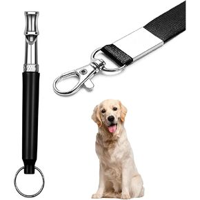 Dog Whistle,Dog Whistle to Stop Barking,Recall Training,Ultrasonic Silent Dog Whistle Training to Stop Barking Control Devices for Neighbors Dog,with Free Lanyard（Black） in Kuwait