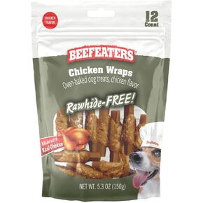 Beefeaters Dog Treats - Mini Knotted Bone Chicken Flavor 12ct | Rawhide Free Dog Foods | Real Chicken No Artificial Flavors | Digestion-Friendly, Cleans Teeth | Training Treats for All Dog Sizes